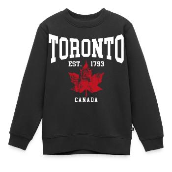 Toronto - Sweat Premium enfant bio - noir - Devant - AI Model Kid Female (0cm)