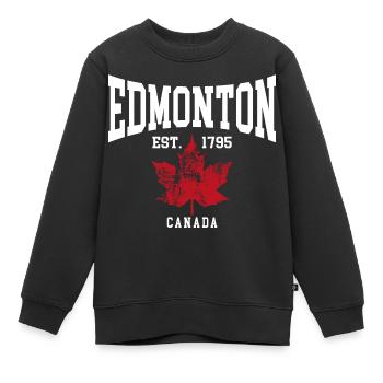Edmonton - Sweat Premium enfant bio - noir - Devant - AI Model Kid Female (0cm)