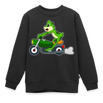 Moto Frog - Sweat Premium enfant bio - noir - Devant - AI Model Kid Female (0cm)