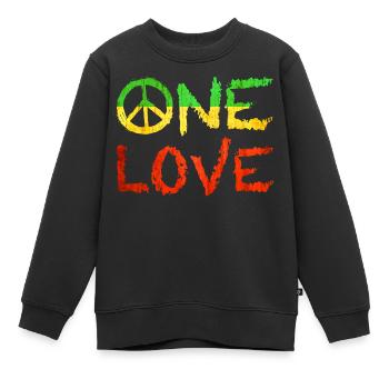 One Love - Kinder Premium Organic Sweatshirt - Schwarz - Vorne - AI Model Kid Female (0cm)