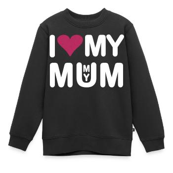 I love my Mum I love my Mummy - Kinder Premium Organic Sweatshirt - Schwarz - Vorne - AI Model Kid Female (0cm)