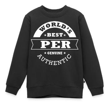 Per world s best cadeau personnalisé prénom per - Sweat Premium enfant bio - noir - Devant - AI Model Kid Female (0cm)