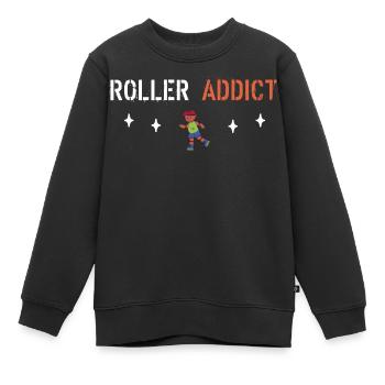 Roller addict - Sweat Premium enfant bio - noir - Devant - AI Model Kid Female (0cm)