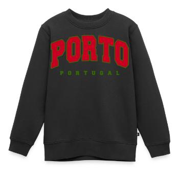 Porto - Kinder Premium Organic Sweatshirt - Schwarz - Vorne - AI Model Kid Female (0cm)