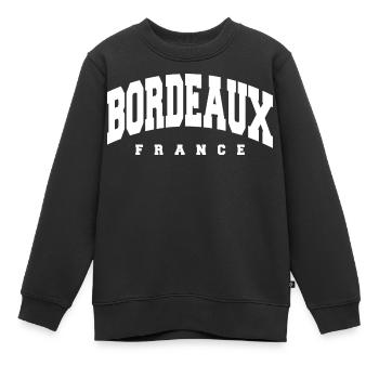 Bordeaux - Sweat Premium enfant bio - noir - Devant - AI Model Kid Female (0cm)