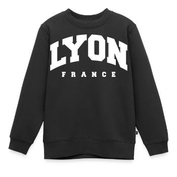 Lyon - Sweat Premium enfant bio - noir - Devant - AI Model Kid Female (0cm)