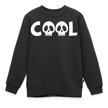 Totenkopf und cool (weiß) - Kinder Premium Organic Sweatshirt - Schwarz - Vorne - AI Model Kid Female (0cm)