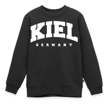 Kiel - Kinder Premium Organic Sweatshirt - Schwarz - Vorne - AI Model Kid Female (0cm)