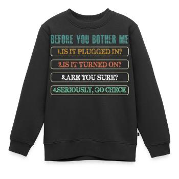Soutien technique en technologie de l’information - Sweat Premium enfant bio - noir - Devant - AI Model Kid Female (0cm)