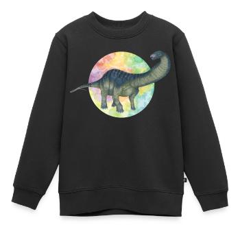 Farbige Dinosaurier - Kinder Premium Organic Sweatshirt - Schwarz - Vorne - AI Model Kid Female (0cm)