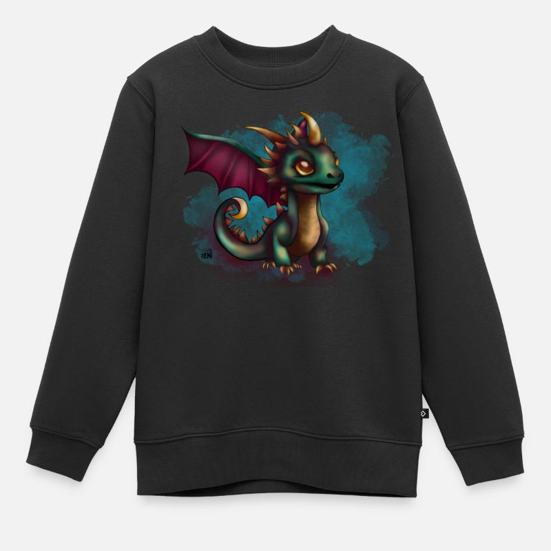 Bébé dragon - Sweat Premium enfant bio - noir