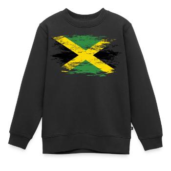 Jamaika Flagge used - Kinder Premium Organic Sweatshirt - Schwarz - Vorne - AI Model Kid Female (0cm)