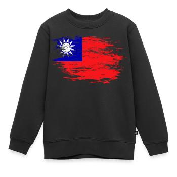 Taiwan Flag Flag - Kids Premium Organic Sweatshirt - black - Front - AI Model Kid Female (0cm)