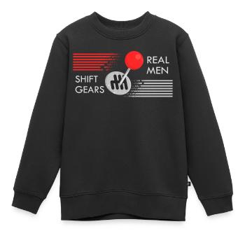 De vrais hommes changent de vitesse - Sweat Premium enfant bio - noir - Devant - AI Model Kid Female (0cm)