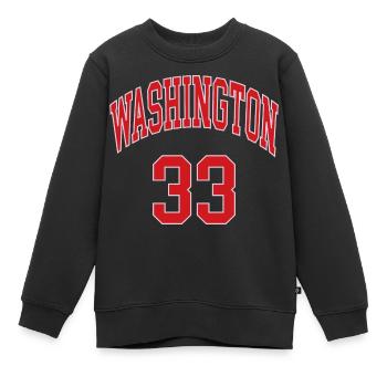 Washington 33 - Kinder Premium Organic Sweatshirt - Schwarz - Vorne - AI Model Kid Female (0cm)