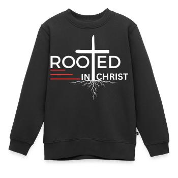 Enracinés en Christ - Colossiens 2:7 Vêtements - Sweat Premium enfant bio - noir - Devant - AI Model Kid Female (0cm)