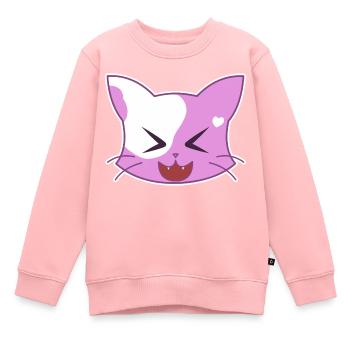Heart cat laughing - Kids Premium Organic Sweatshirt - rose - Front - AI Model Kid Female (0cm)