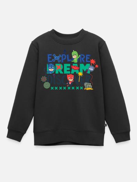 PJ Masks Explore Dream Discover - Kids Premium Organic Sweatshirt - black