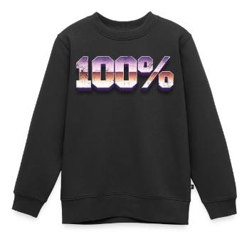 100% Vintage - Sweat Premium enfant bio - noir - Devant - AI Model Kid Female (0cm)