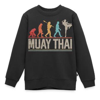 Muay Thai Evolution Kickboxen Kampfkünste - Kinder Premium Organic Sweatshirt - Schwarz - Vorne - AI Model Kid Female (0cm)