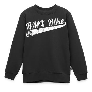 BMX Slogan - Sweat Premium enfant bio - noir - Devant - AI Model Kid Female (0cm)