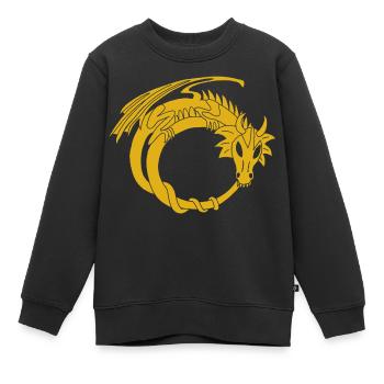 L'anneau du dragon d'or - Sweat Premium enfant bio - noir - Devant - AI Model Kid Female (0cm)