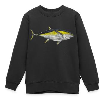 thon à nageoires jaunes pêche sportive pêcheur ahi poisson - Sweat Premium enfant bio - noir - Devant - AI Model Kid Female (0cm)