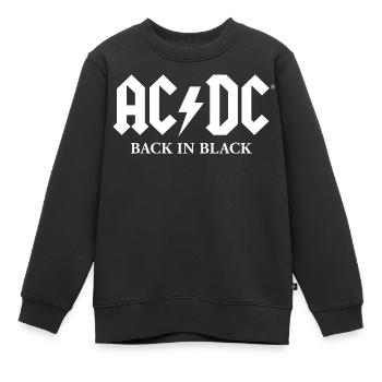 AC/DC Back In Black Album Weißes Logo Mit Blitz - Kinder Premium Organic Sweatshirt - Schwarz - Vorne - AI Model Kid Female (0cm)