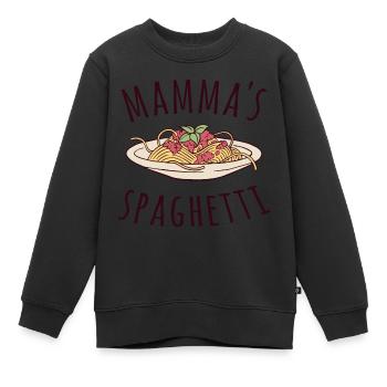 Mamma's Spaghetti - Kinder Premium Organic Sweatshirt - Schwarz - Vorne - AI Model Kid Female (0cm)
