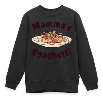 Mamma's Spaghetti - Kinder Premium Organic Sweatshirt - Schwarz - Vorne - AI Model Kid Female (0cm)