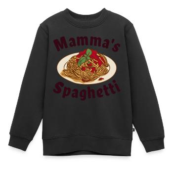Mamma's Spaghetti - Kinder Premium Organic Sweatshirt - Schwarz - Vorne - AI Model Kid Female (0cm)