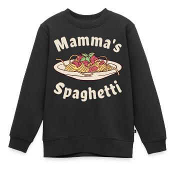 Mamma's Spaghetti - Kinder Premium Organic Sweatshirt - Schwarz - Vorne - AI Model Kid Female (0cm)