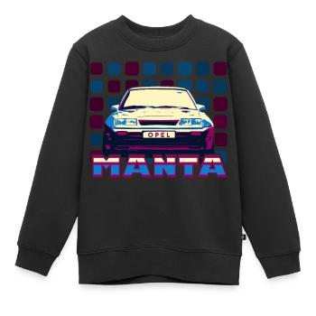 Opel Manta Frontsicht Cooles 80er-Design - Kinder Premium Organic Sweatshirt - Schwarz - Vorne - AI Model Kid Female (0cm)