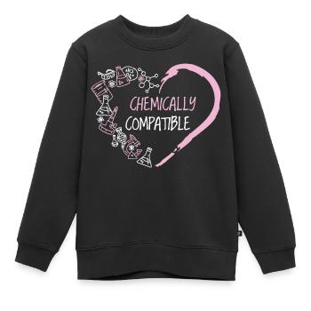 Chemisch kompatibel - Verliebt Chemie Wissenschaft - Kinder Premium Organic Sweatshirt - Schwarz - Vorne - AI Model Kid Female (0cm)