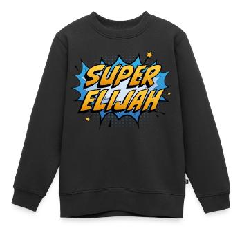 Super Elijah - Kids Premium Organic Sweatshirt - black - Front - AI Model Kid Female (0cm)