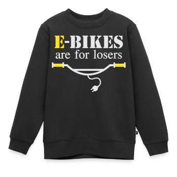 Les vélos électriques sont pour les perdants - Sweat Premium enfant bio - noir - Devant - AI Model Kid Female (0cm)