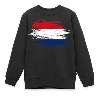 Holland Flagge used - Kinder Premium Organic Sweatshirt - Schwarz - Vorne - AI Model Kid Female (0cm)