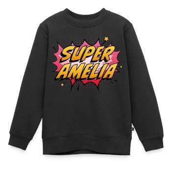 Super Amelia - Kinder Premium Organic Sweatshirt - Schwarz - Vorne - AI Model Kid Female (0cm)