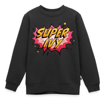 Super Lierre - Sweat Premium enfant bio - noir - Devant - AI Model Kid Female (0cm)