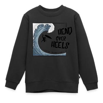 Tête baissée dans le surf surf surf surf ironie - Sweat Premium enfant bio - noir - Devant - AI Model Kid Female (0cm)