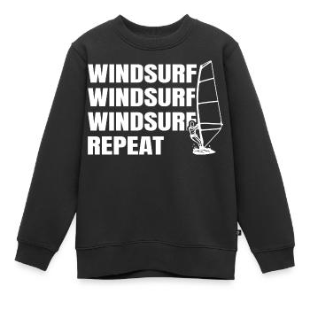 Planche à voile - Sweat Premium enfant bio - noir - Devant - AI Model Kid Female (0cm)