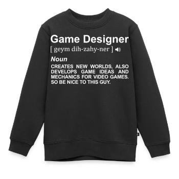 Signification du concepteur de jeu - Sweat Premium enfant bio - noir - Devant - AI Model Kid Female (0cm)