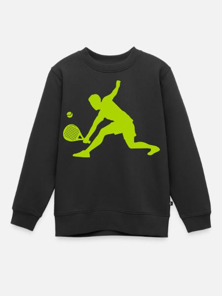 Padelspieler Silouhette - Kinder Premium Organic Sweatshirt - Schwarz