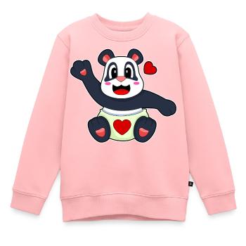 Panda Baby Windel - Kinder Premium Organic Sweatshirt - Rosa - Vorne - AI Model Kid Female (0cm)