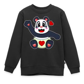 Panda Baby Windel - Kinder Premium Organic Sweatshirt - Schwarz - Vorne - AI Model Kid Female (0cm)