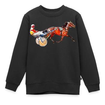 Traber Trabrennen - Kinder Premium Organic Sweatshirt - Schwarz - Vorne - AI Model Kid Female (0cm)