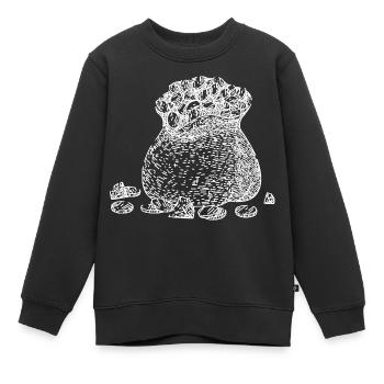 Argent du trésor d’or Diamants - Sweat Premium enfant bio - noir - Devant - AI Model Kid Female (0cm)