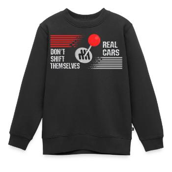 Les vraies voitures ne changent pas de vitesse par elles-mêmes - Sweat Premium enfant bio - noir - Devant - AI Model Kid Female (0cm)