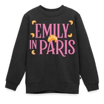 Emily In Paris Logo Mit Vielen Croissants - Kinder Premium Organic Sweatshirt - Schwarz - Vorne - AI Model Kid Female (0cm)