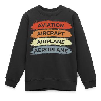 Luftfahrt Flugzeuge Luftfahrzeuge - Kinder Premium Organic Sweatshirt - Schwarz - Vorne - AI Model Kid Female (0cm)